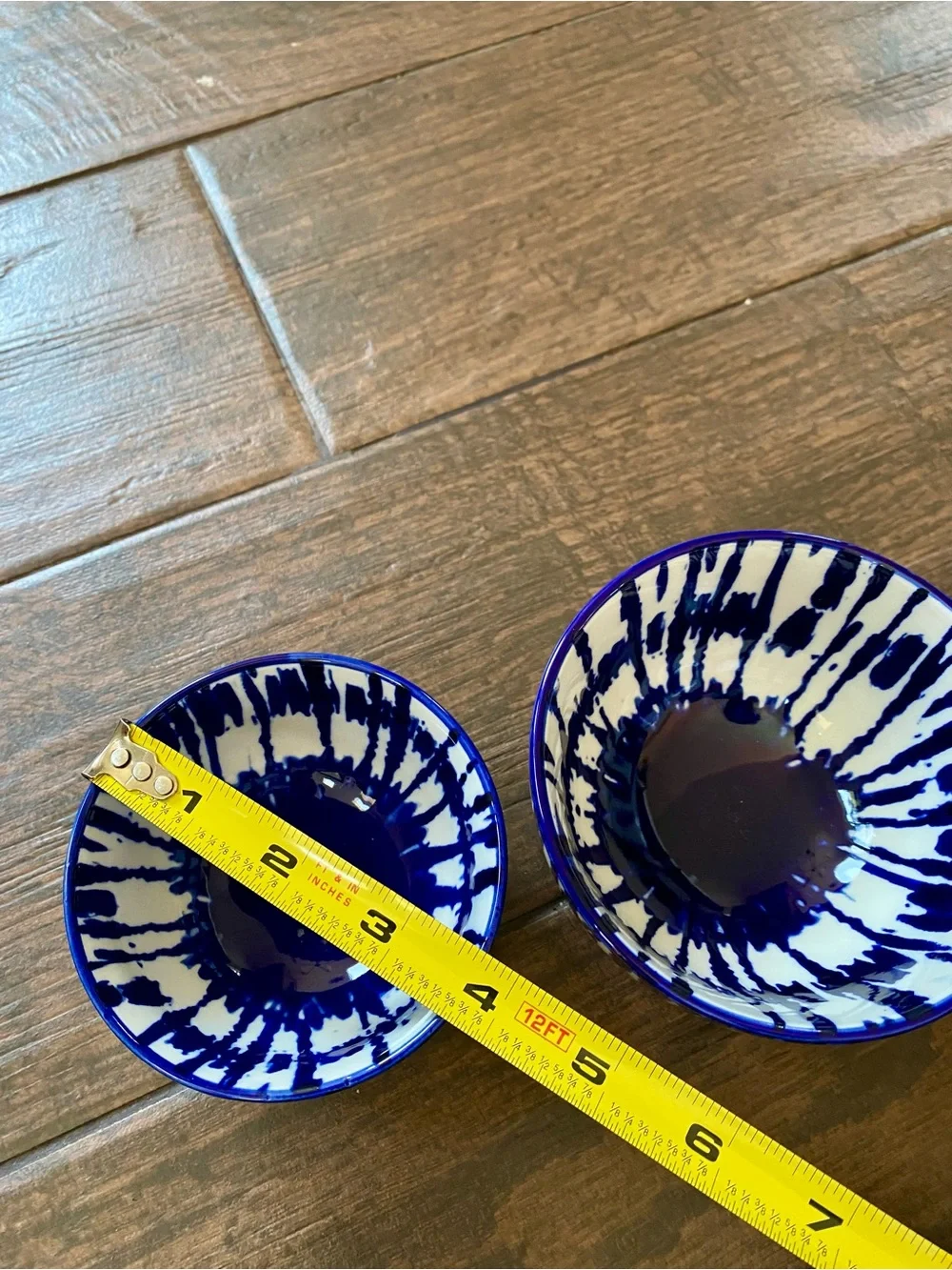 West Elm Indigo Tie Dye Nesting Bowls Set of 3 Cobalt Blue & White Bowl Dish